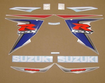 Kit complet de décalcomanies de remplacement pour Suzuki GSX-R 1000 2008 Jeu d'autocollants pour restauration complète reproduction du motif graphique gsxr k8 bleu