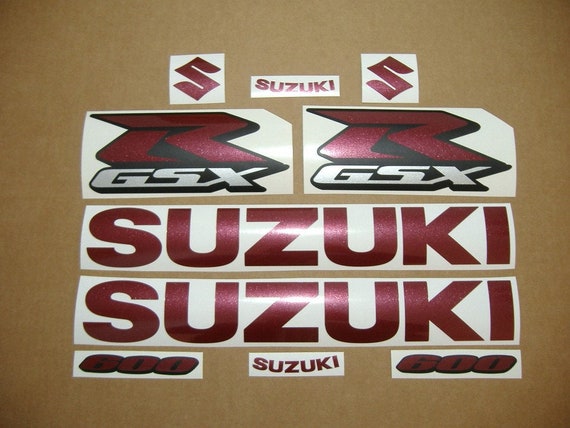 Suzuki GSX-R 600 /750 /1000 Burgundy Wine Red Custom Replacement Decals  Stickers Graphics Adesivi Pegatinas Aufkleber Adhesives Logo K4 K5 
