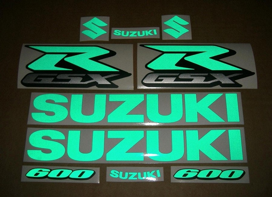 スズキ GSX-R 600 /750 /1000 反射グリーン カスタム交換用デカール
