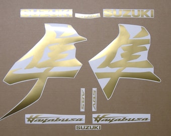 Suzuki Hayabusa ab 2021 benutzerdefinierte glänzende goldfarbende Aufkleber Embleme Busa golden gsx1300r