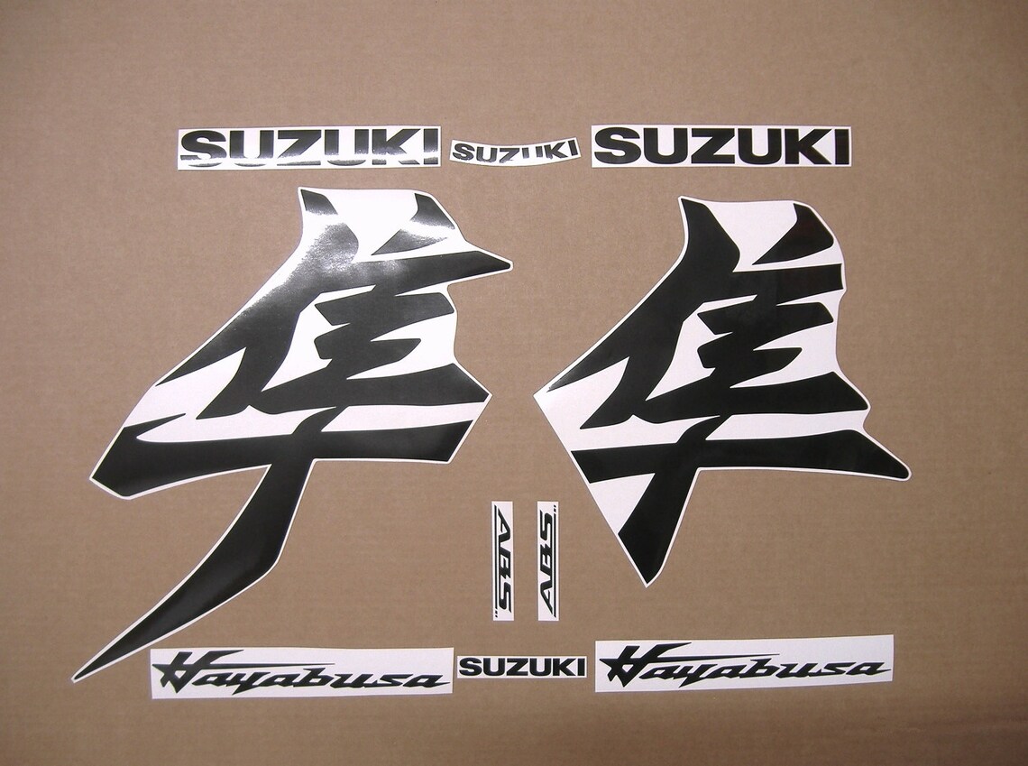 Sticker Busa Suzuki Hayabusa 2021 - Onwards Custom Gloss Black Color Decals Set ...