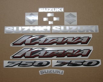 Suzuki GSX-750F Katana 2002-2003 K2-K3 complete decals stickers reproduction graphics restoration aftermarket pegatinas autocolantes k3 logo