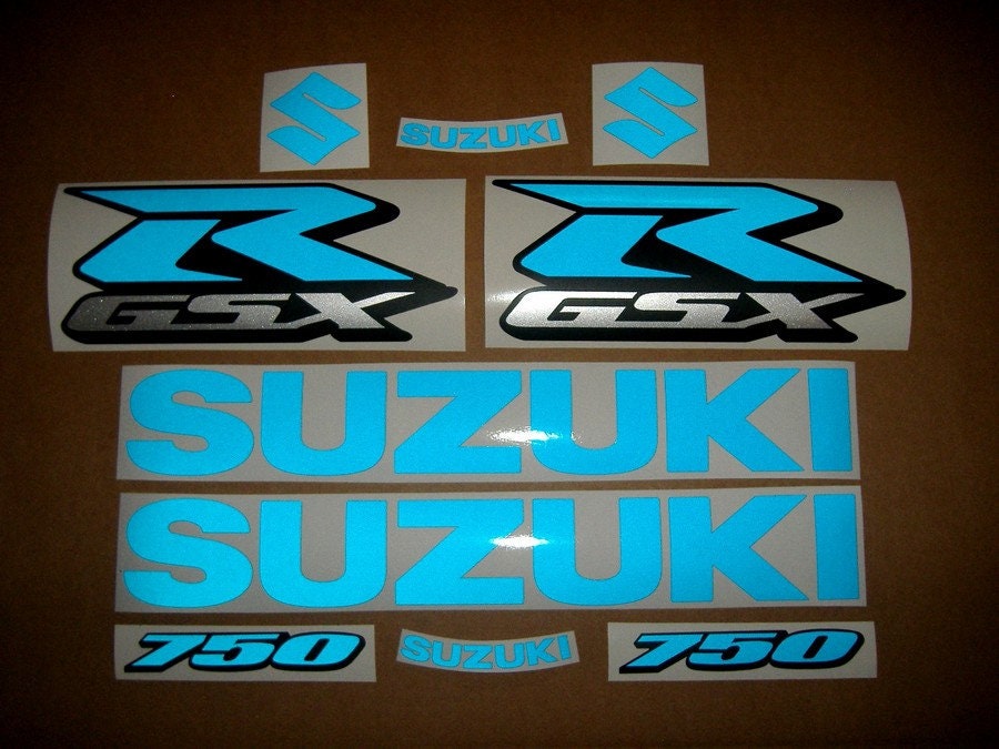 Suzuki GSX-R 600 /750 /1000 Reflective Blue Custom Replacement Decals Set  Stickers Graphics Adesivi Pegatinas Aufkleber Adhesives 2005 K6 K7 