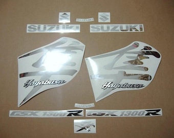 Suzuki Hayabusa GSX 1300R chrome silver mirror customized replacement decals stickers graphics adhesives kanji logo 1340 custom busa