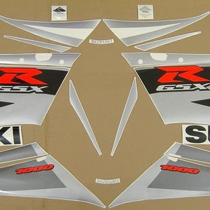 Fuer die GSX-R 1000 2004 komplettes Ersatz-Aufkleber-Set voller Replika-Aufkleber-Kit Reproduktionsgrafik-Restaurationslogo K4 gsxr graues Muster