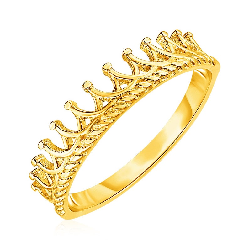 14k Yellow Gold Crown Ring Size 7