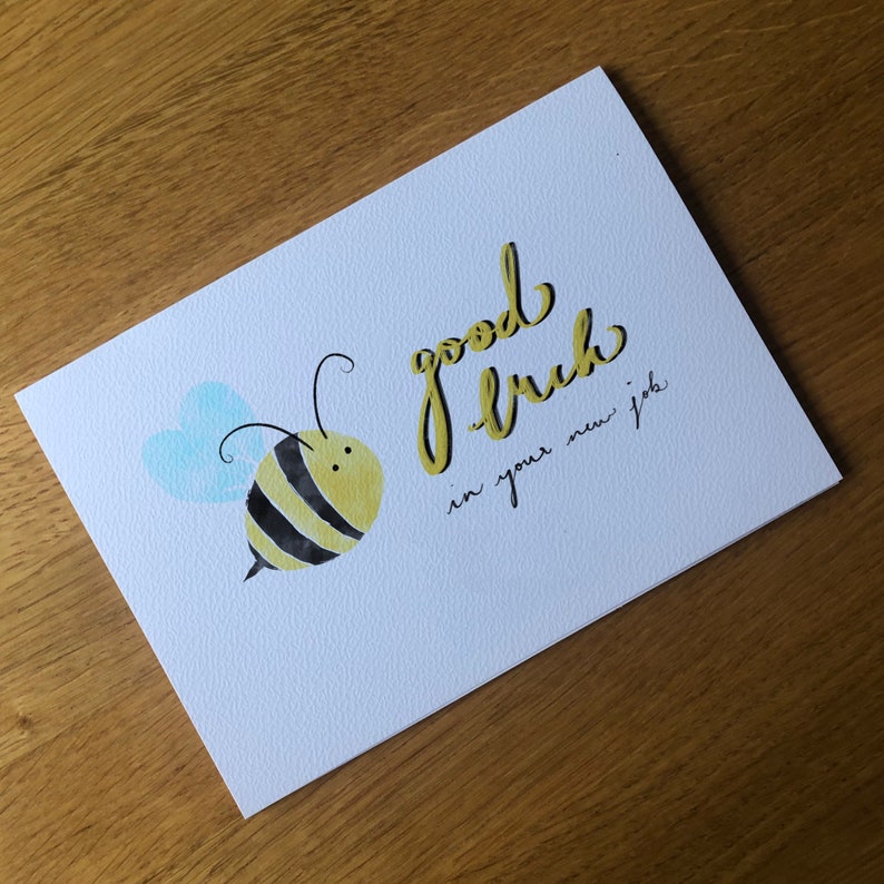 Bee good luck in your new job greetings card Etsy