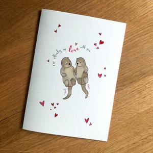 Personalised Otter Valentines/Love/Anniversary Card