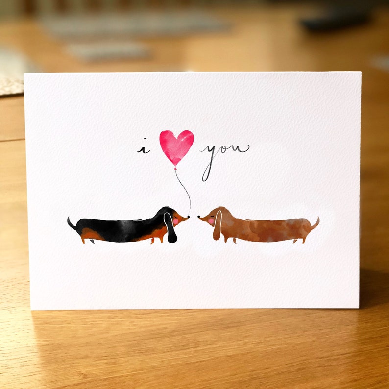 Daschund Sausage Dog Card I Love You