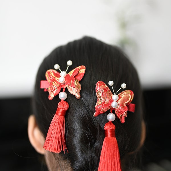 Chinese New Year - China Dolls Hair Clips for girls