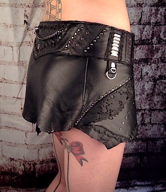 festival leather skirt