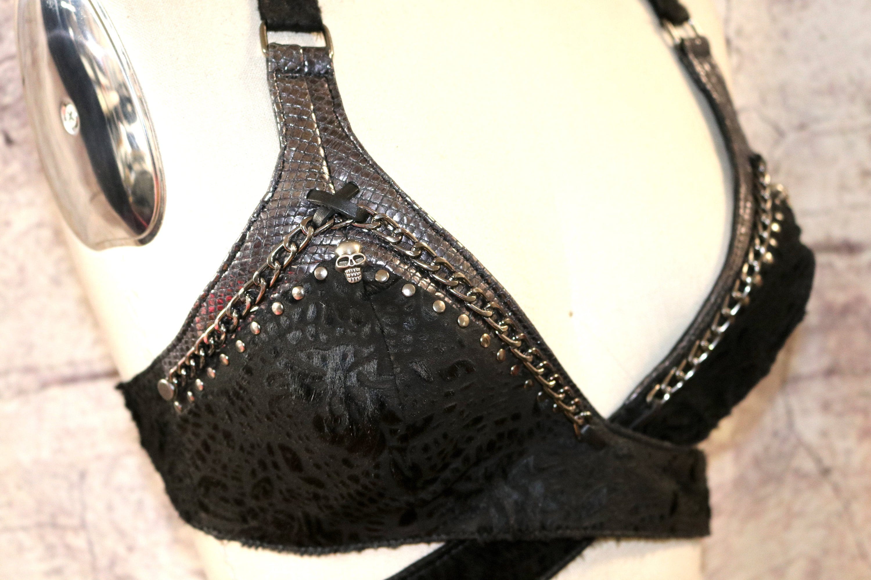 fur trim bra