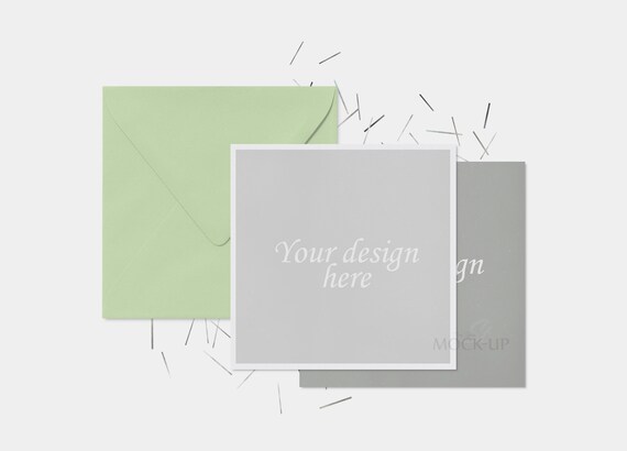 Square Card Muckup Card Mockup Styled Stock Photography Blank