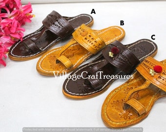 Women's kolhapuri chappal, Womens woven leather Mules, slides, Casual Slip ons, Hippie sandals Bohemian style toe ring footwear