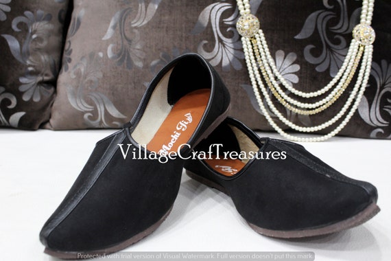 Black Mojari Shoes For Men Punjabi 