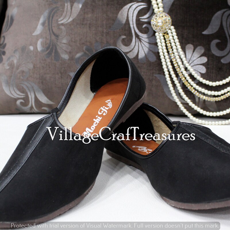 Black Mojari Shoes For Men Punjabi 