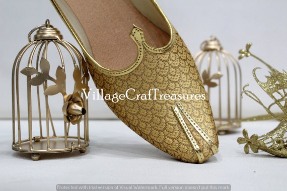 antique gold shoes wedding