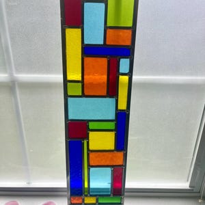 Stained glass abstract panel