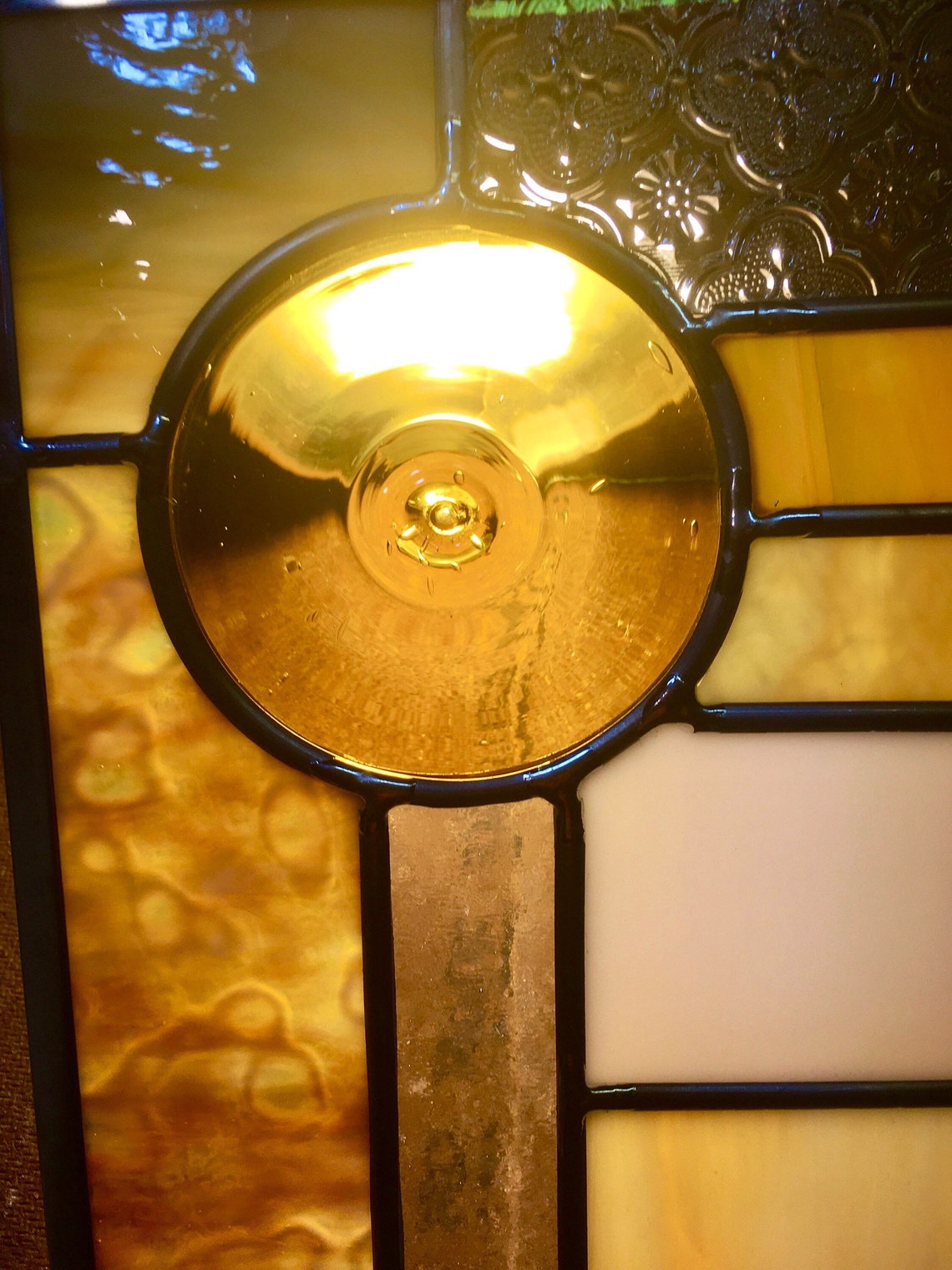 Leaded Glass Mid Century Modern Panel Etsy