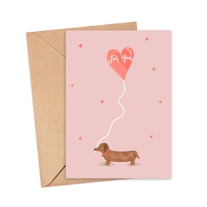 Carte de chien saucisse / Carte d’amour / Carte Daschund / Cadeau attentionné / Amitié / Carte d’anniversaire / Carte de vœux / Carte d’anniversaire de nouveauté