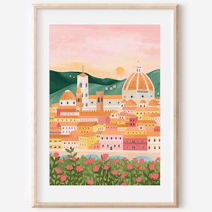 Florence travel poster / Florence Art Print / Italy travel gift / Travel poster / Italian art / Engagement / Tuscany print / Housewarming