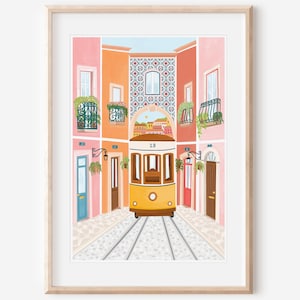 Impression d'art de Lisbonne / Impression de voyage à Lisbonne / Pendaison de crémaillère / Décoration d'intérieur / Impression de voyage au Portugal / Poster de Lisbonne / Cadeau de voyage / Impression Europe