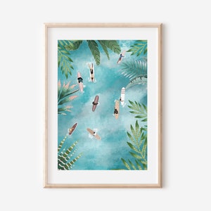 Wall art / Home decor / Tropical print / Surfers print / Ocean print / Travel print / Boho wall art / Surfers ocean art / Plant print/Floral