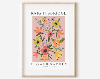 Knightsbridge Floral Art Print, London Flower Garden