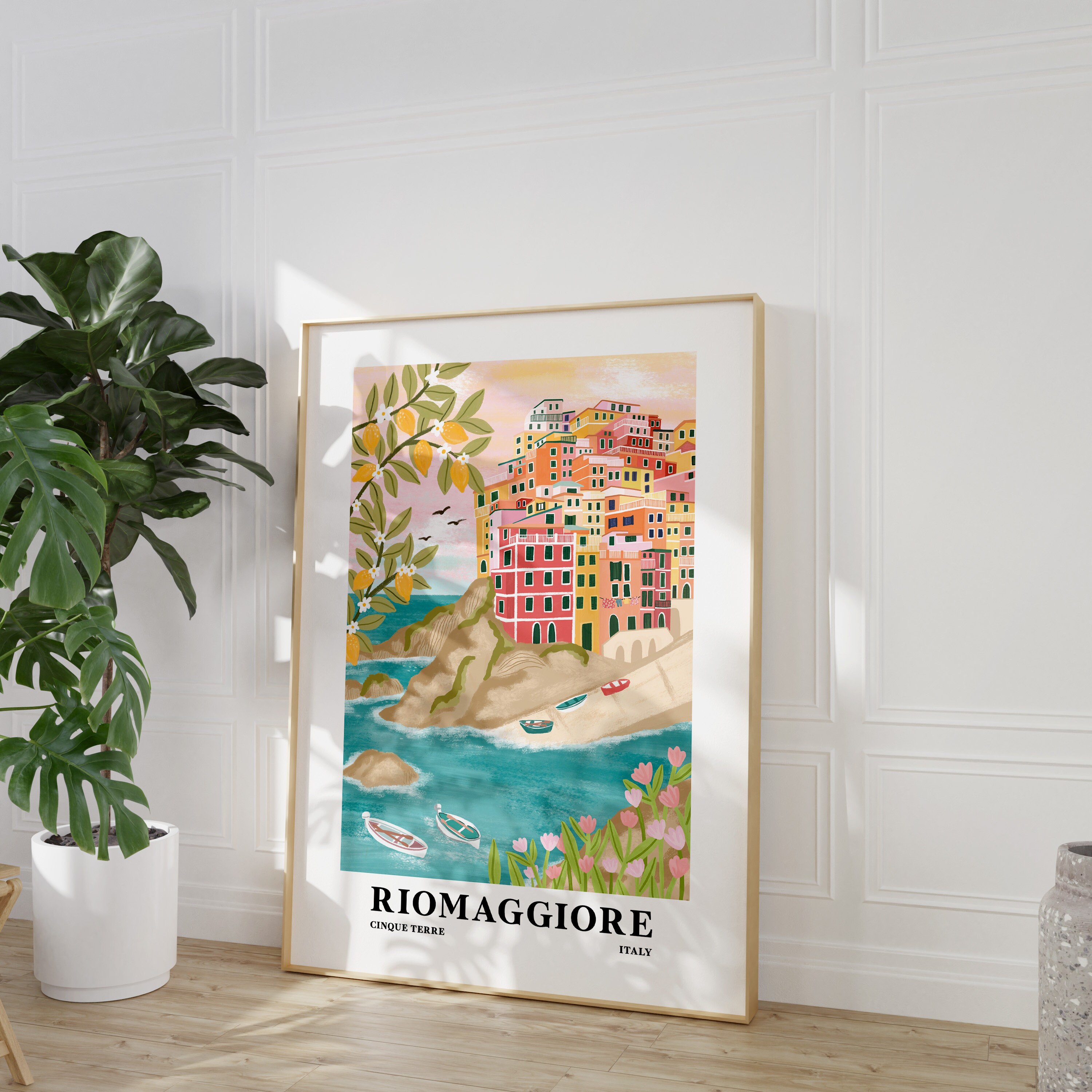 Cinque Terre Travel Poster / Italy Art Print / Travel Gift / Travel ...