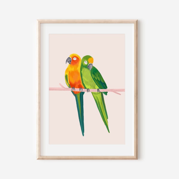 Parrot Poster Etsy