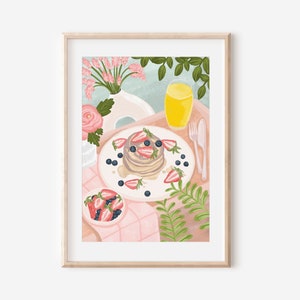 Pancakes print / Breakfast illustration / Kitchen art poster /  Home decor / Wall art / Kitchen decor / Food print / Housewarming
