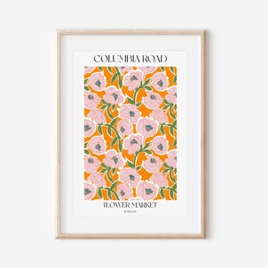 Columbia Road Flower Market Art Print: Abstract Floral Illustration