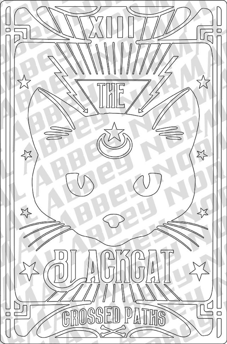 Download Black Cat Tarot Card SVG files. Cricut and Cameo ...