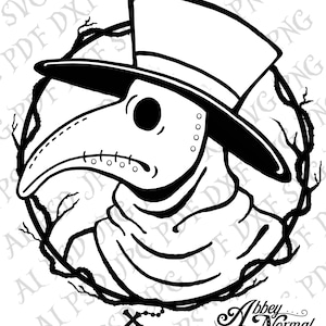 Plague Doctor Cricut och Cameo Silhouette digitala filer, vektor svg dxf ai jpg png pdf eps CriCut, vektorkonst Witchcraft Rootwork Halloween