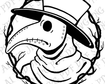 Plague Doctor Cricut and Cameo Silhouette digital files, vector svg dxf ai jpg png pdf eps CriCut, Vector art Witchcraft Rootwork Halloween