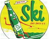 Ski Soda Pop Logo Cutout Files for Cricut SVG and Silhouette Studio File Cut Out Stencil Decal Logo Soda SVGS Bottle Cap Decoration Vintage
