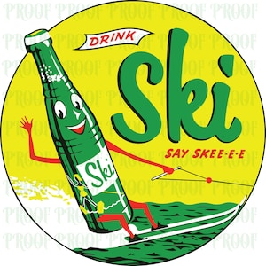 Ski Soda Pop Logo Cutout Files for Cricut SVG and Silhouette Studio File Cut Out Stencil Decal Logo Soda SVGS Bottle Cap Decoration Vintage