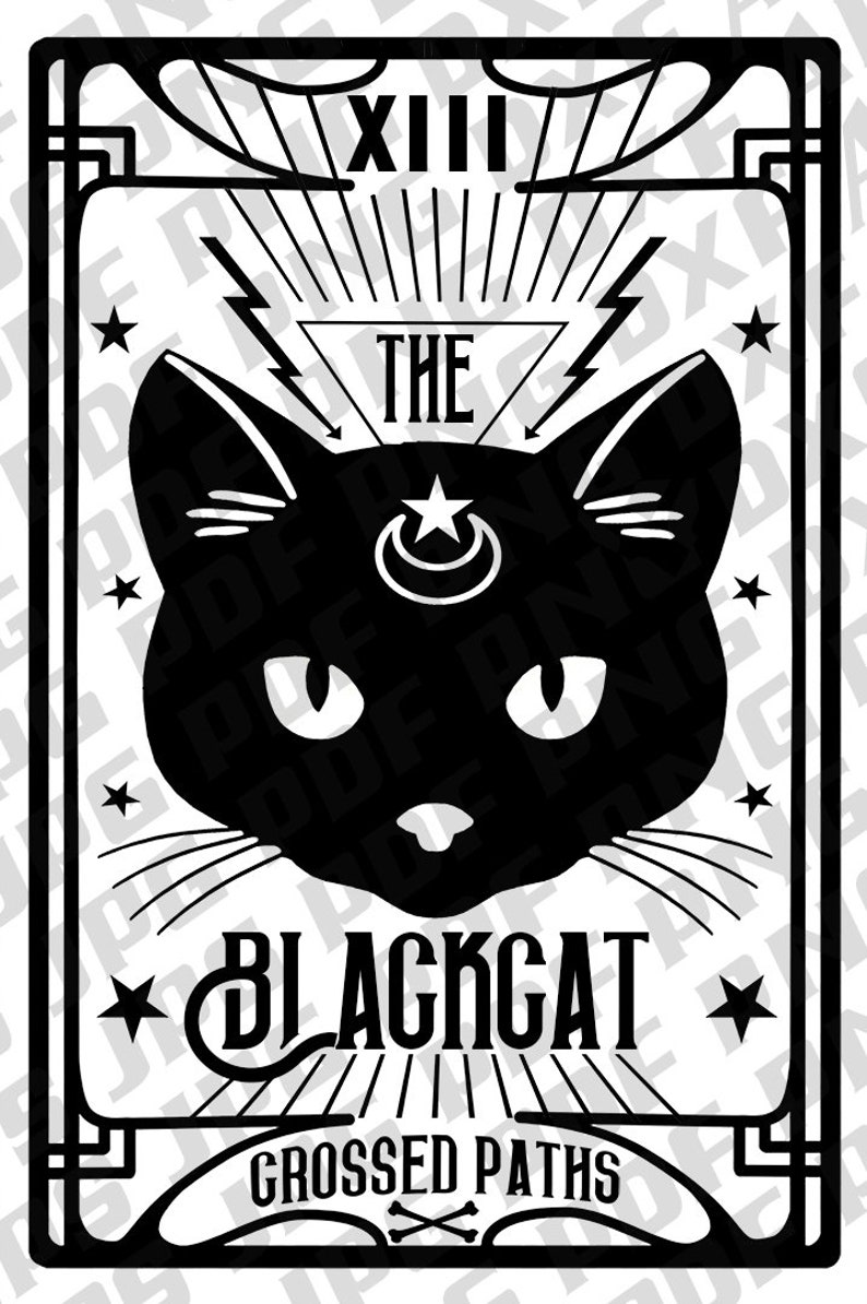 Download Black Cat Tarot Card SVG files. Cricut and Cameo ...