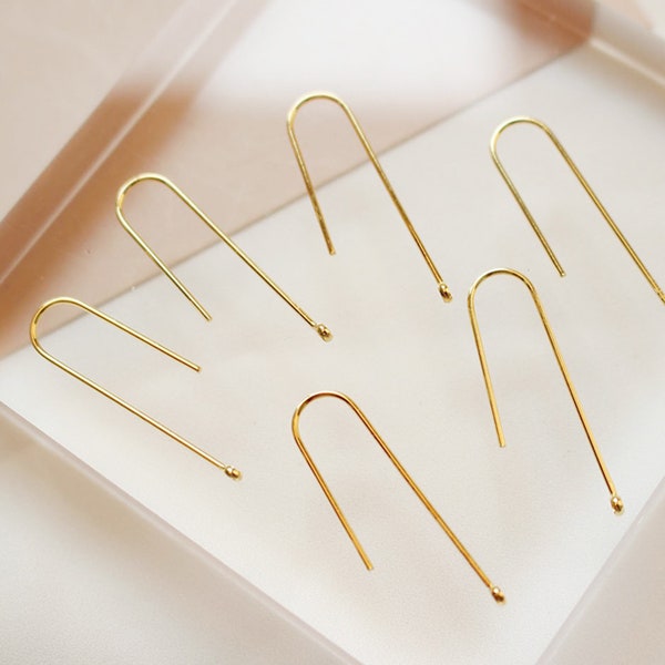 10pcs Simple Earrings,long Ear Wire, Stick Bar Earring,Earrings Accessories,DIY Earring attachment,18K Real Gold Plated over brass