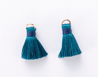 10pcs Silky Tassels,Ink blue Silk Thread Tassels,Jewelry Tassel,2.5cm Short Tassels,Mini Tassels,Jewelry diy MaterialTassels Earrings Making