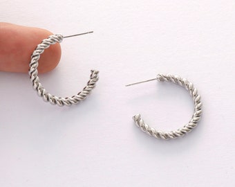 Pendientes de latón chapado en oro real de 18 quilates de 4 piezas, pendientes de poste de metal, hallazgo de joyería de diseñador, pendiente diy, barra de oreja de plata de ley 925