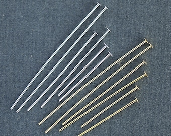 50 stuks 925 sterling zilveren nietstift, 15MM/20MM/30MM, 24 gauge, 1,5 mm kop, platte nietstiften, sieraden vinden