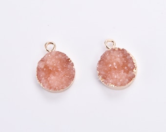 10pcs 14mm Resin Druzy, Round Druzy Connector, Imitation Druzy, Fake Druzy, Jewelry Charm, Jewelry Accessories ,Craft Supplies