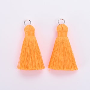 6pcs Silky Tassels,Neon Orange Thread Tassels,Jewelry Tassel,4cm Short Tassels,Jewelry diy Material,Tassels Earrings Making