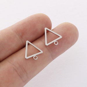 10pcs Platinum Triangle Earrings, Triangle Stud Earrings, Minimalist Geometry Earrings,Jewelry accessories,Nickel Free