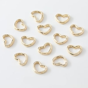 6pcs Real Gold Plated Heart Shape Carabiner Clasp, Paper Clip Clasp, Spring Clasp, Necklace Clasp,Press Clasp,Bracelet Necklace Clasp