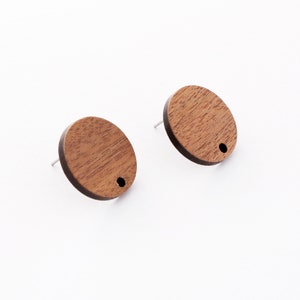 10pcs Round Circle Wood Earrings, Wood Stud Earrings,Ear Wire, Earrings Post,Wood Jewelry Accessories, Diy Material, Craft Supplies image 4