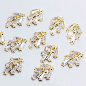 10pcs CZ Pave Charm, Zircon Branches Connector, Birthstone Charm, 9*13mm, Gemstone Charm,Jewelry Making,Material Craft Supplies