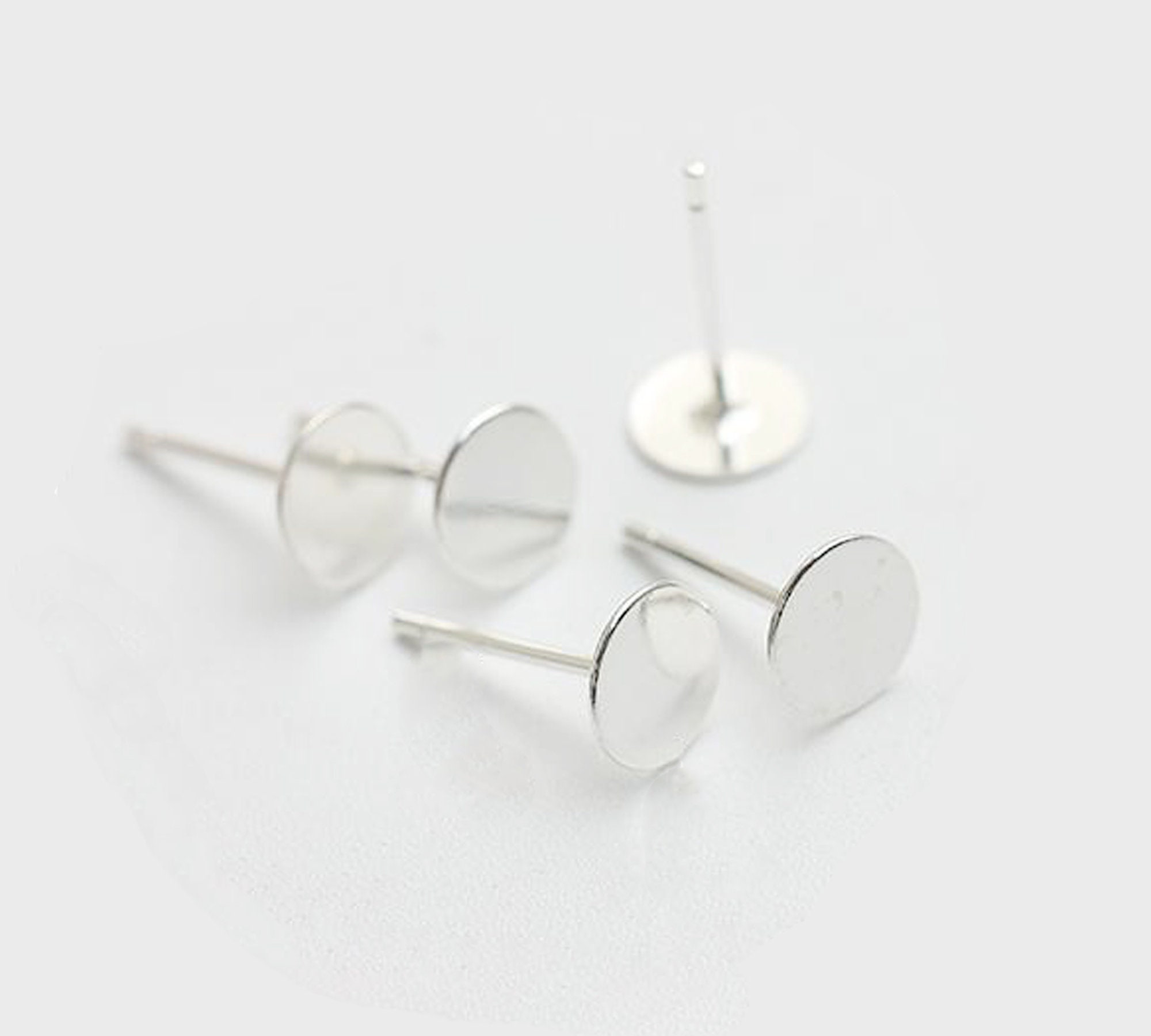 50PAIR 925 Sterling Silver Earring Posts Earring Stud Cabochon - Etsy