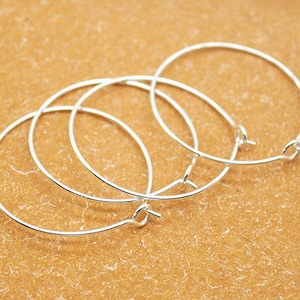 10PCS 925 Sterling Silver Earring Hoops,Hoop Ear Wire,15MM/25MM/33MM,20Gauge,Wine Glass Charm Rings,Large Hoop Earrings,Beading Jewelry